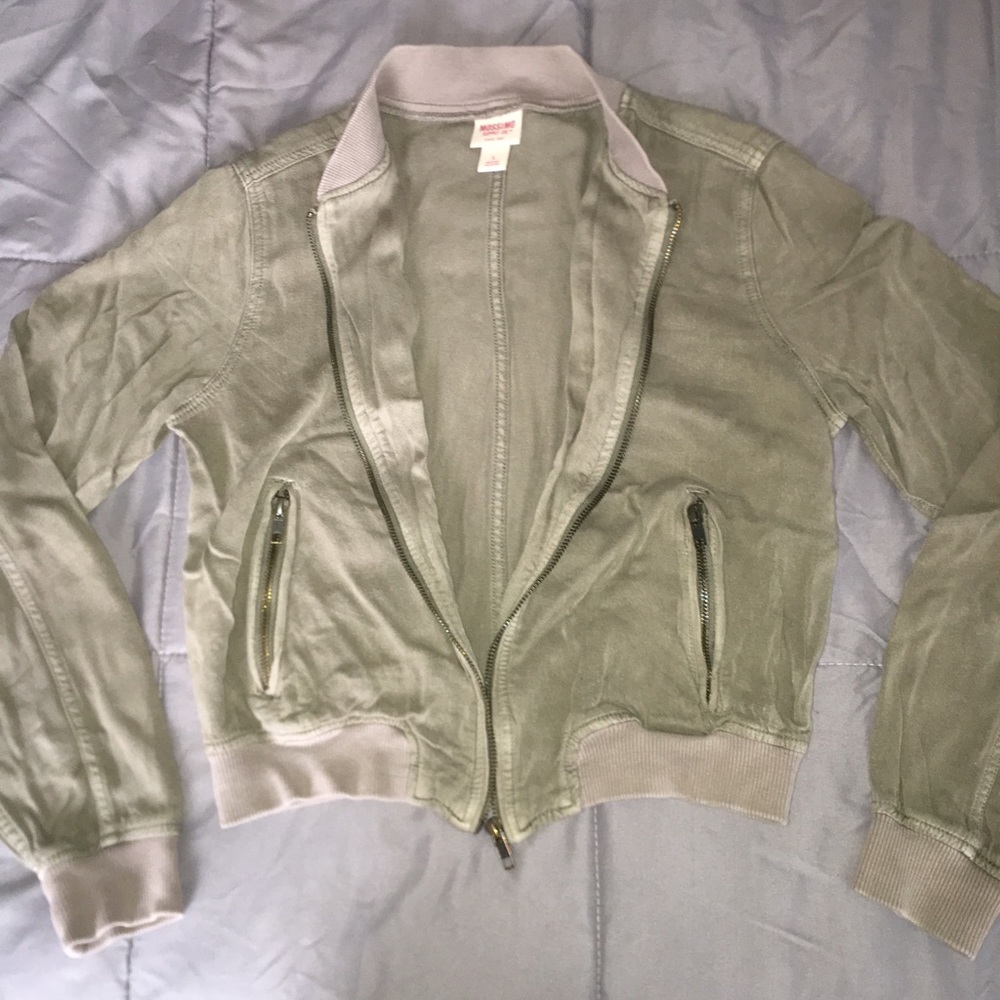 Army green bomber jacket